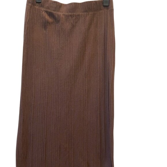 Dresses & Skirts - Brown Ribbed Midi Skirt